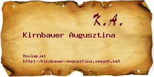 Kirnbauer Augusztina névjegykártya